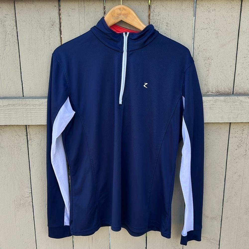 Z Women's Navy and White Athletic Top